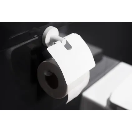 Porte-papier de toilette + couvercle Haceka Rondi blanc 2