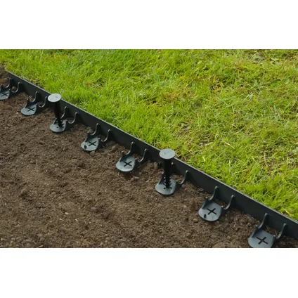 Bordures de pelouse Nature PP/PE noir 100x4,5cm 4pcs 5