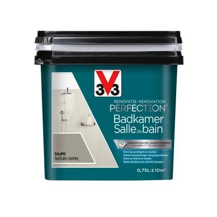 Peinture salle de bain V33 Rénovation Perfection taupe satiné 750ml 2