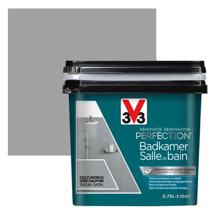 Peinture salle de bain V33 Rénovation Perfection gris dauphin satiné 750ml