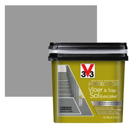 Peinture sol et escalier V33 Rénovation Perfection carbonate satiné 750ml 2