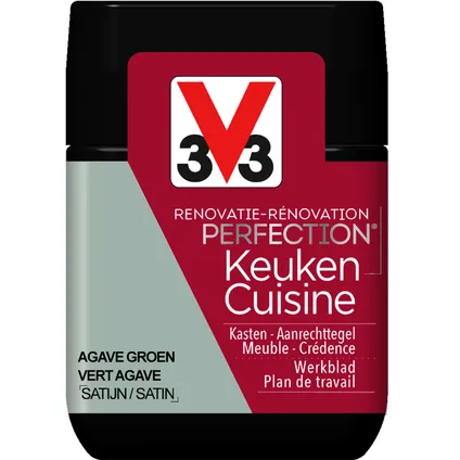 Peinture cuisine V33 Rénovation Perfection vert agave satiné 75ml 4