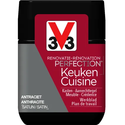 Testeur laque V33 Rénovation Perfection Cuisine anthracite satin 75ml 3