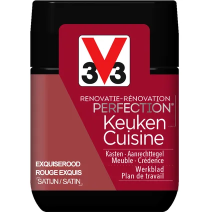 Peinture cuisine V33 Rénovation Perfection rouge exquis satiné 75ml 3