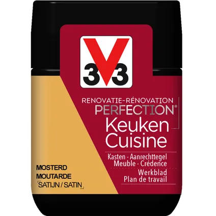 Peinture cuisine V33 Rénovation Perfection moutarde satiné 75ml 3