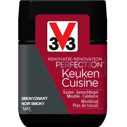 Peinture cuisine V33 Rénovation Perfection noir smoky mat 75ml 3
