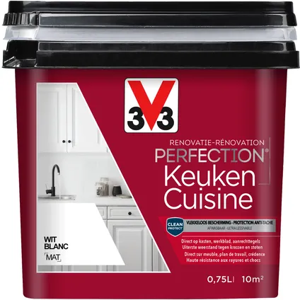 V33 keukenverf Renovatie Perfection mat wit 750ml 3