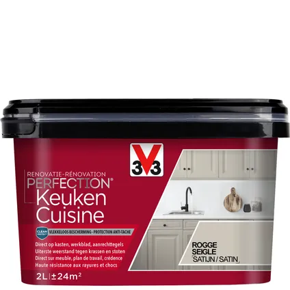 Peinture cuisine V33 Rénovation Perfection seigle satiné 2L 3