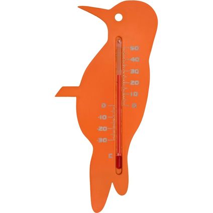 Nature Buitenthermometer - oranje - specht - 15cm - tuin thermome