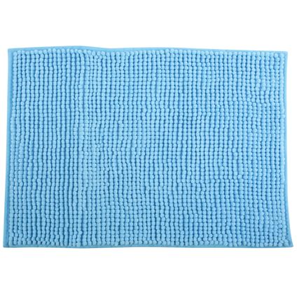 MSV Badkamerkleed/badmat voor op de vloer - lichtblauw - 40 x 60 cm