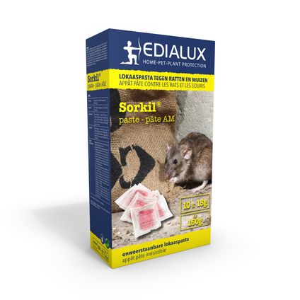 Pâte anti-rats et anti-souris Edialux Sorkil 150g