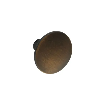 Decomode deurknop rond messing geborsteld zwart 30mm 2 stuks 3