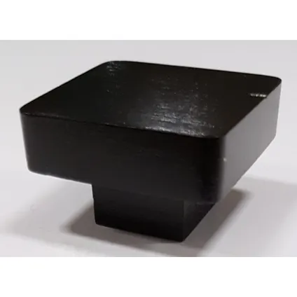 Bouton de porte Interfer petit carré noir 35x35mm 2 pièces