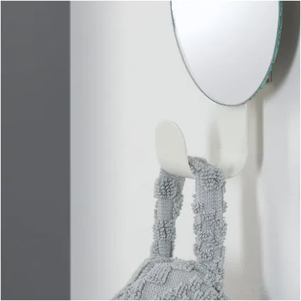 Crochet + miroir Sealskin Brix blanc mat métal 3