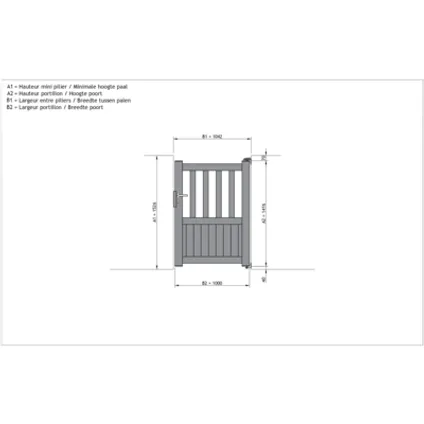 Elsealu tuinpoort Crato antraciet aluminium 100x140cm 2