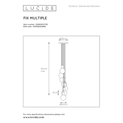 Lucide hanglamp Fix Multiple zwart ⌀50cm 7xE27 7