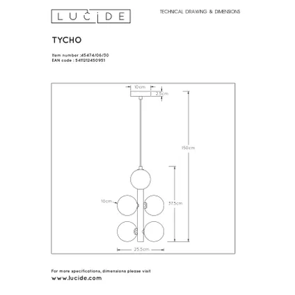 Lucide hanglamp Tycho zwart ⌀25,5cm 6xG9 9