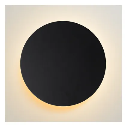 Lucide wandlamp Eklyps zwart ⌀25cm 8W 3