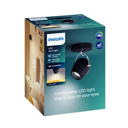 Philips spot LED Rivano zwart 4,3W 2