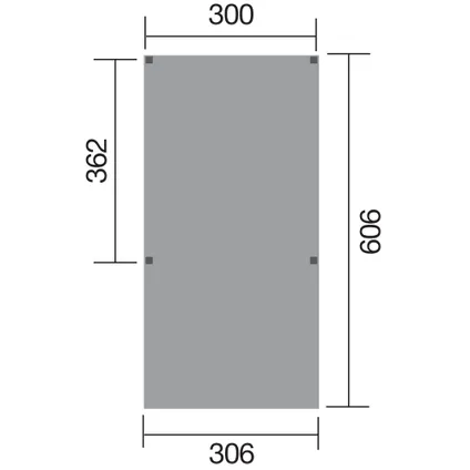 Weka carport-enkel 612 zonder dak 360x606cm 3