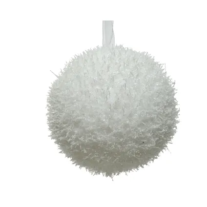Boule de Noël Decoris mousse blanc glacé Ø8cm - 1 pièce