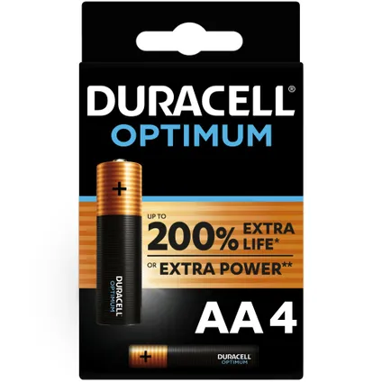 Pile alcaline Duracell Optimum AA 4 pièces