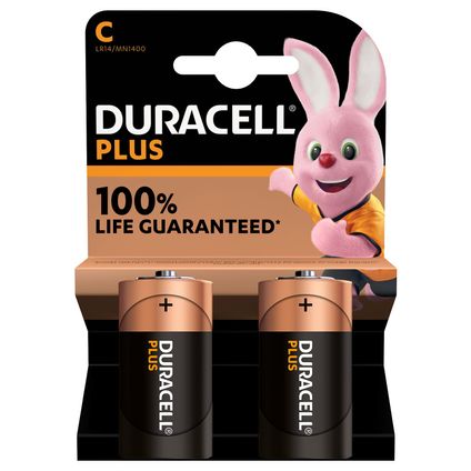 Duracell batterij alkaline plus C 2X