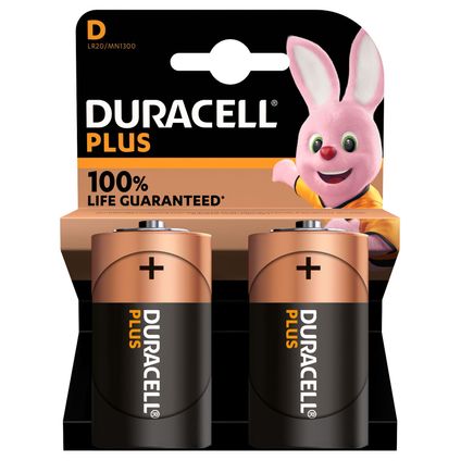 Duracell batterij alkaline plus D 2X