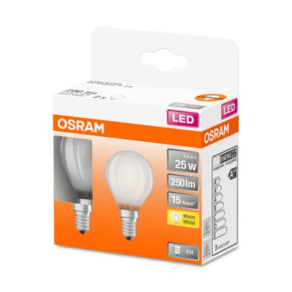 Ampoule LED Osram Retrofit Classic P blanc chaud E14 2,5W 3