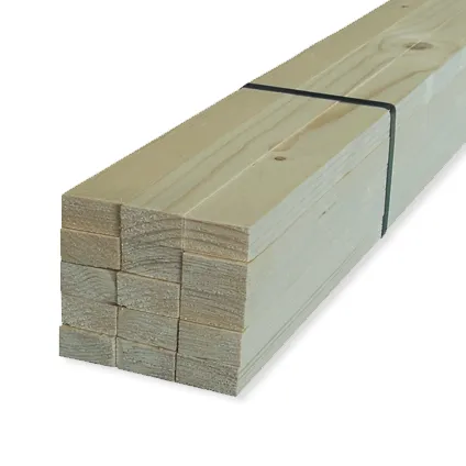 Ruw hout witte Noorse den 300 x 3,2 x 1,9 cm