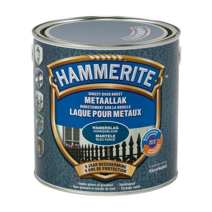 Laque Hammerite Métaux martelés bleu foncé 2,5L