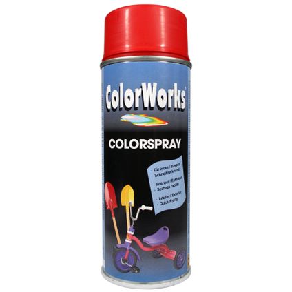 Peinture en Spray ColorWorks rouge feu RAL3000 brillant 400ml