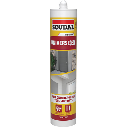 Soudal voegkit silicone Universeel wit 300 ml