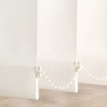 Madeco 4110 verticale lamellen compleet lichtdoorlatend wit 12,7 x 260 cm + rail 150 cm 3