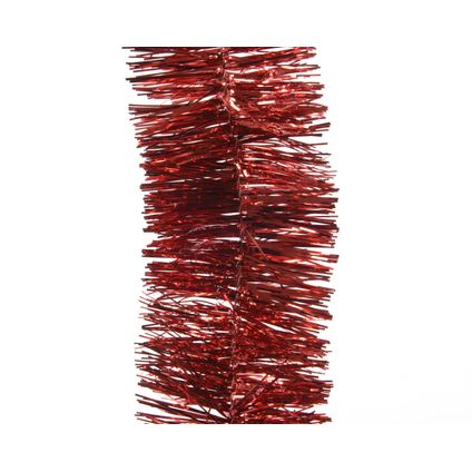 Guirlande de Noël lametta Decoris rouge 270cm