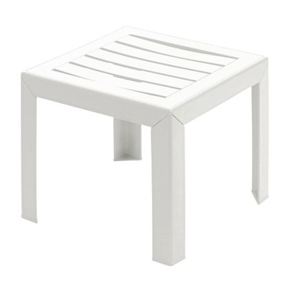 Table basse de jardin Grosfillex Miami PVC 40x40cm blanc