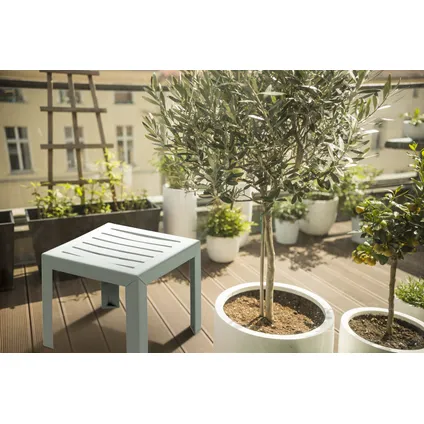 Table basse de jardin Grosfillex Miami PVC 40x40cm blanc 3