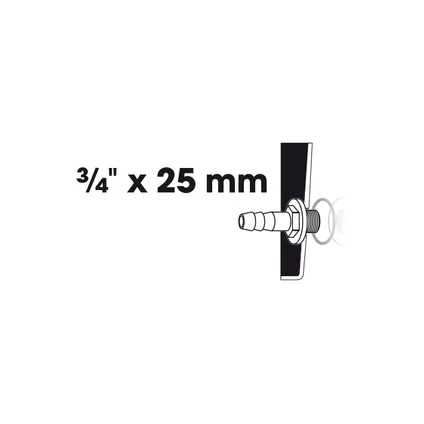 Ubbink slangpilaar uitwendig schroefdraad Ø19 (¾") x Ø25 (1")mm 3