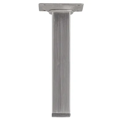 Duraline meubelpoot vierkant staal 2,5x2,5x15cm geborsteld nikkel  2