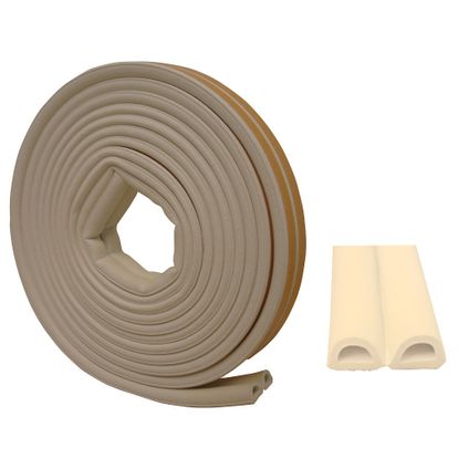 Confortex Tochtband D-profiel - EPDM-Rubber - Wit - Zelfklevend - Deuren en Ramen - Kieren 2-4,5mm - 6m