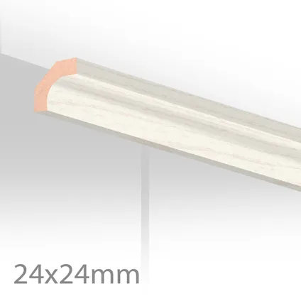 Moulure creuse HDM - MDF - Blanc Structure - 24x24 mm - Longueur 260cm