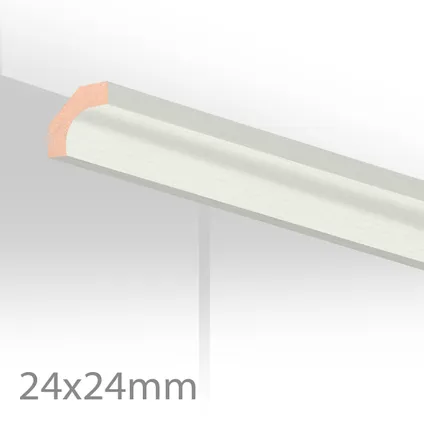 Moulure creuse HDM - MDF - Blanc Cristal - 24x24 mm - Longueur 260cm 2