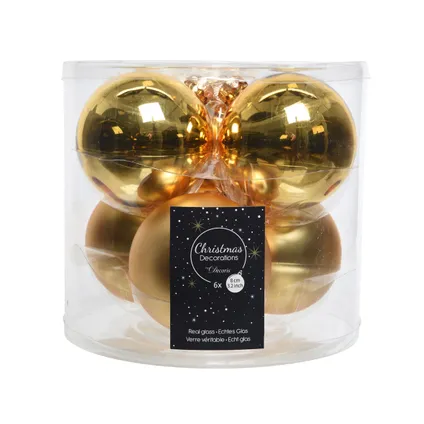 Boules de Noël Decoris doré mat/brillant Ø8cm - 6pcs 2