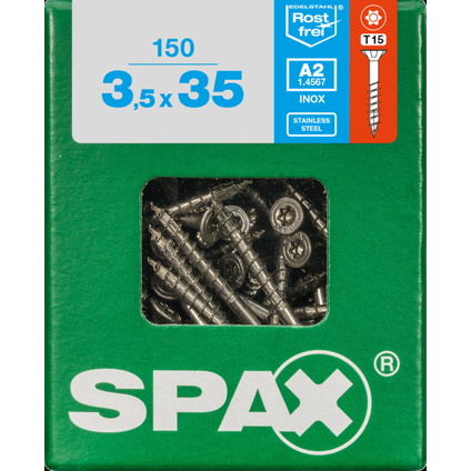 Spax universeelschroef T-Star + A2 inox 35x3,5mm 150 st
