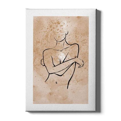 Walljar - Canvas / 80 x 120 cm - Feminine Line Art