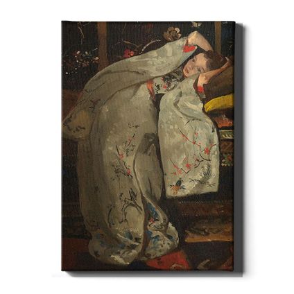 Walljar - Canvas / 40 x 60 cm - Breitner - Meisje in witte kimono