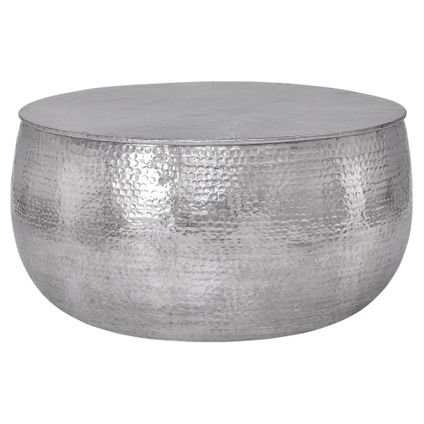 WOMO Design salontafel zilverkleurig aluminium Ø 90x45 cm, zilver