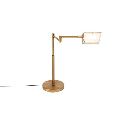 QAZQA lampe de table design bronze avec led avec variateur tactile - notia