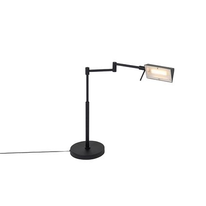 QAZQA lampe de table design noire avec led avec variateur tactile - notia