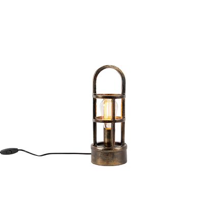 QAZQA art deco tafellamp brons 35 cm - kevie